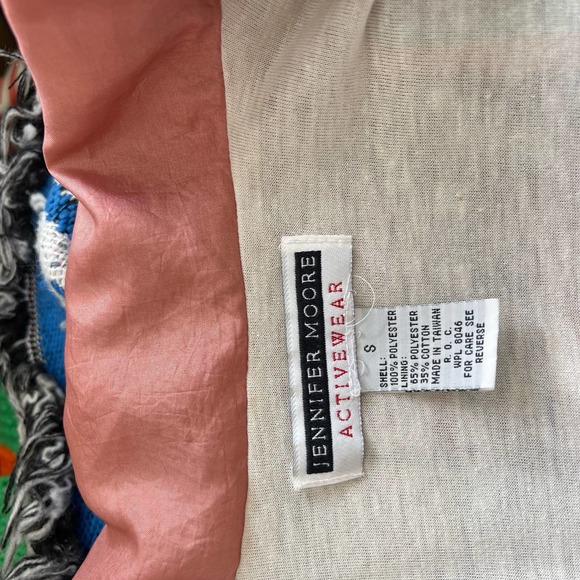 Vintage Jennifer Moore Activewear Jacket Womens Small Pink Art Deco Sporty Boho - Picture 6 of 6